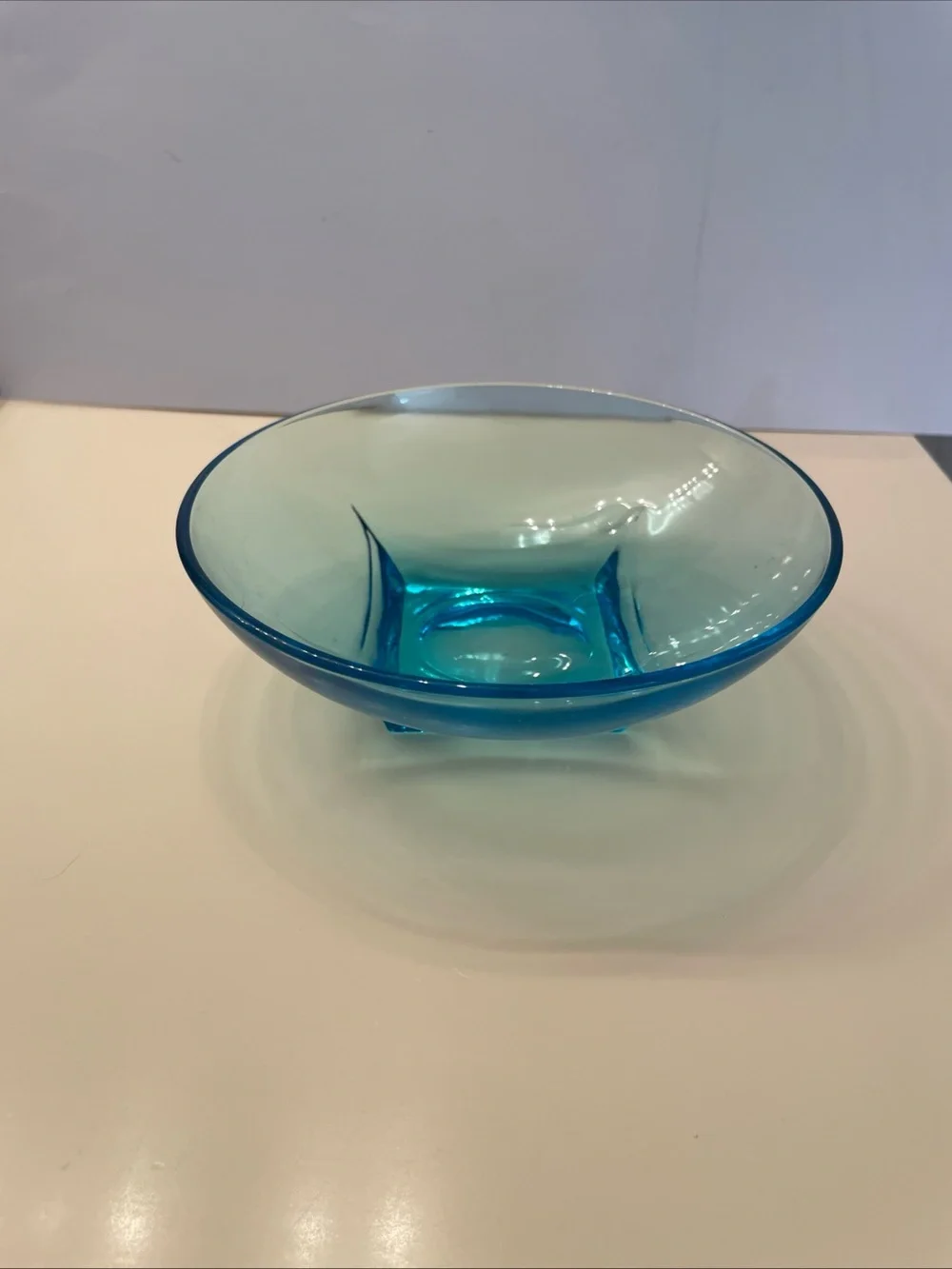 Vintage Hazel Atlas Aqua/Capri Blue - Colonial Pattern- Round Small Bowl 6 inch